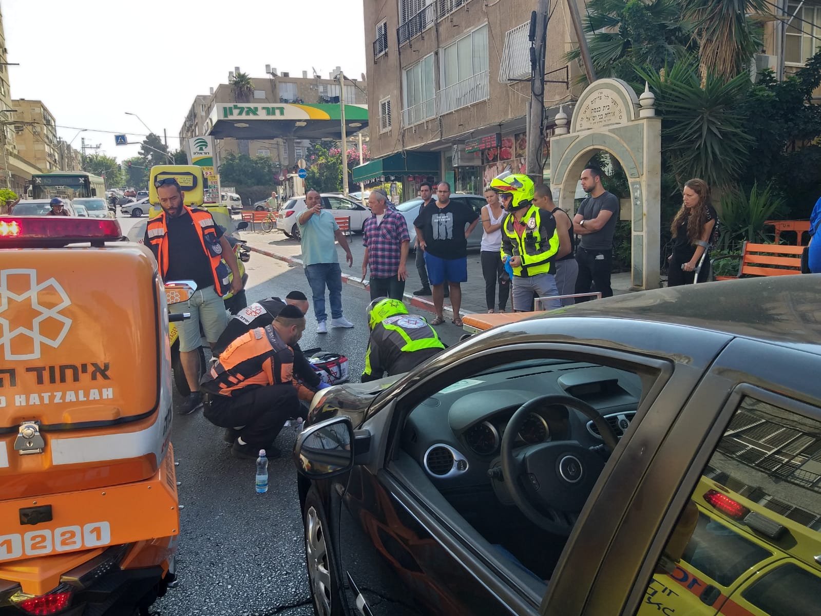 זירת התאונה הקשה ברחוב ירושלים. צילום: איחוד הצלה
