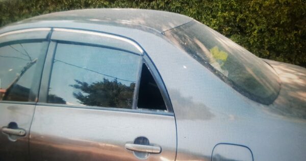 הרכב ממנו חולץ הכלב שננעל ברכב בסגור וניצל בנס. צילום: עיריית ק. ביאליק