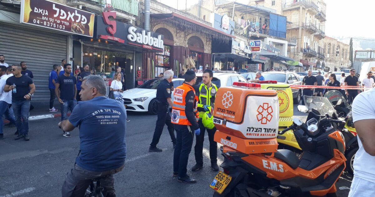 זירת ניסיון החיסול באלנבי בחיפה. צילום: דוברות מד"א