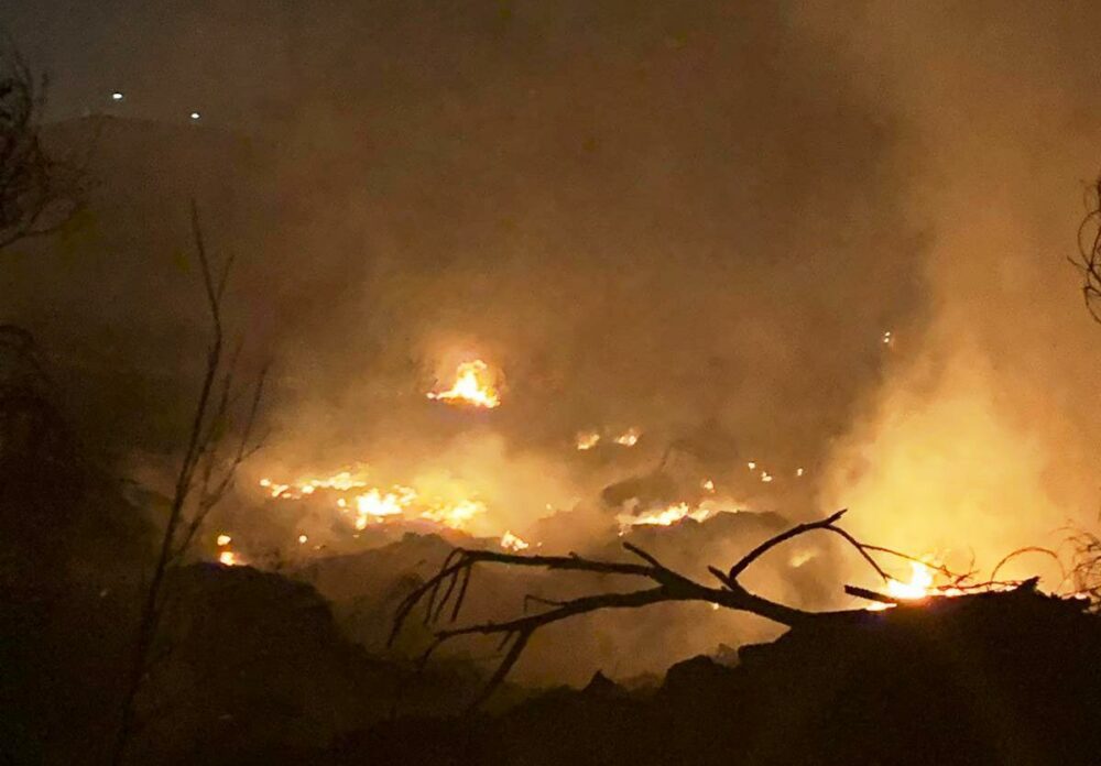 השריפה בשלומי. צילום דוברות כיבוי אש